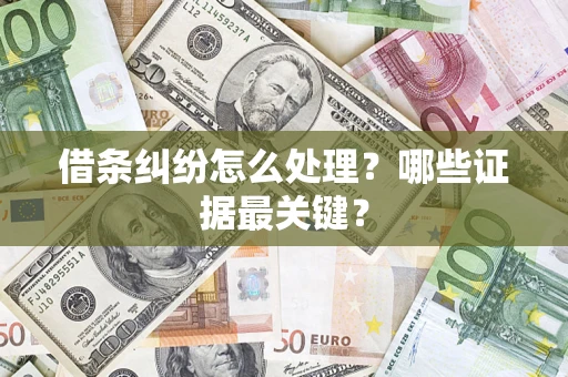 北京借条纠纷怎么处理？哪些证据最关键？